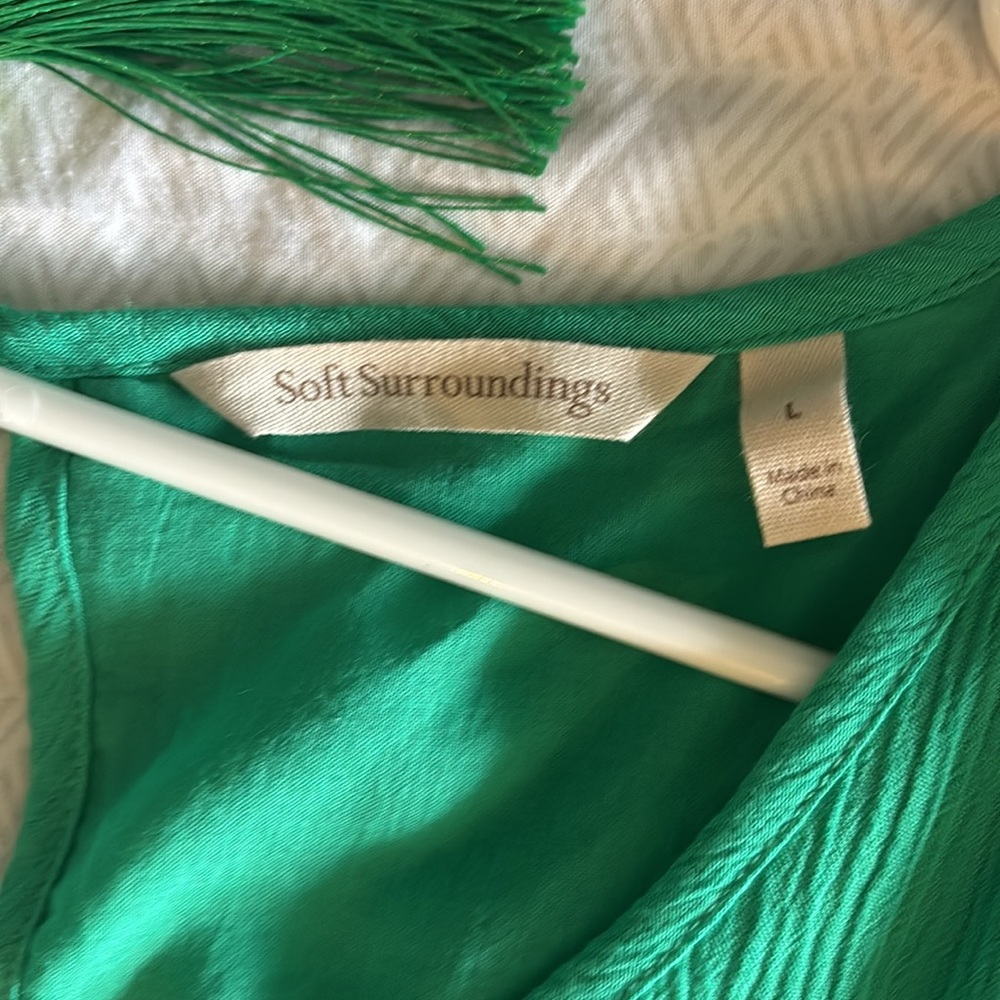 Soft Surroundings sleeveless Large green dress - Picture 2 of 8